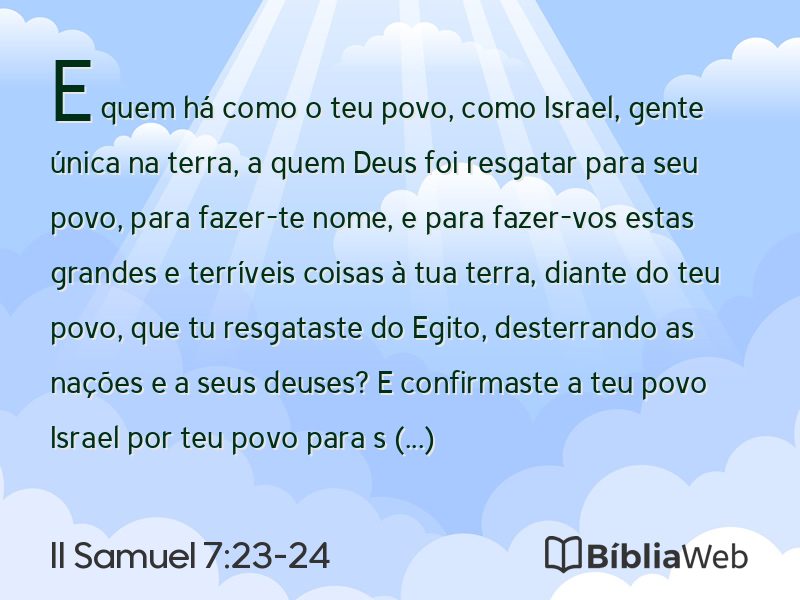 II Samuel 7:23-24 em imagem para compartilhar