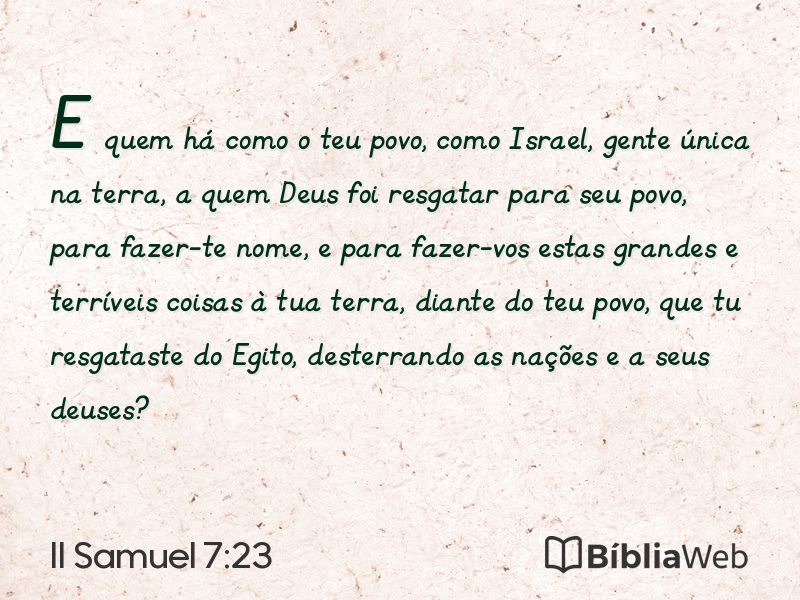 II Samuel 7:23 em imagem para compartilhar