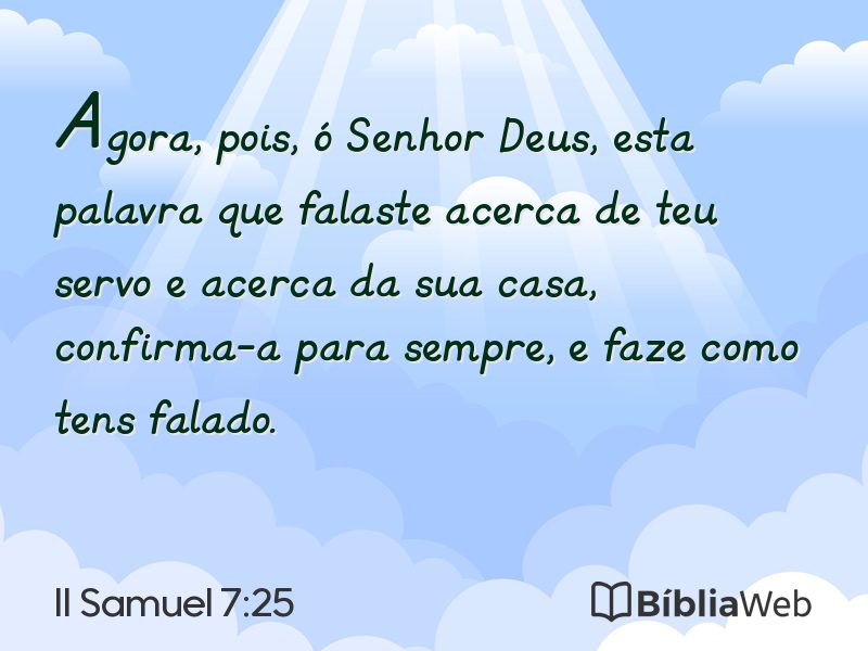 II Samuel 7:25 em imagem para compartilhar