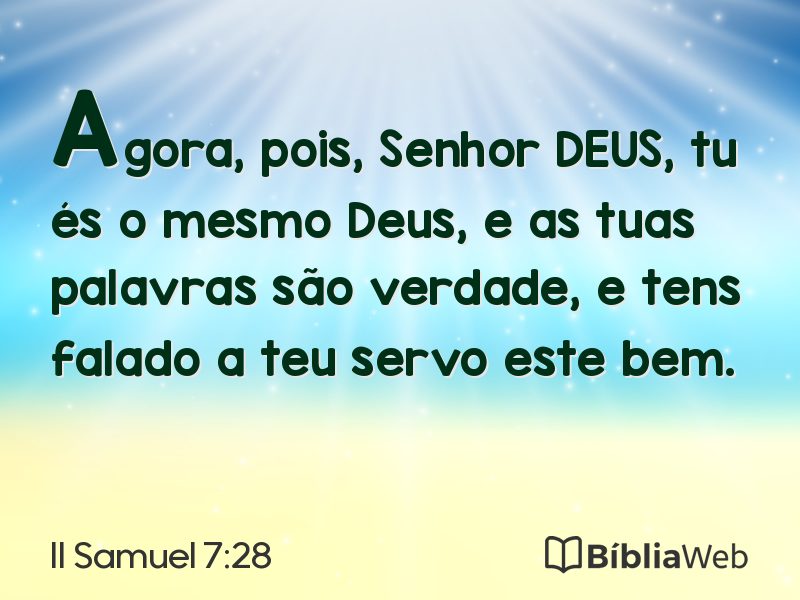 II Samuel 7:28 em imagem para compartilhar
