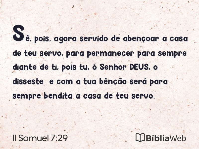 II Samuel 7:29 em imagem para compartilhar
