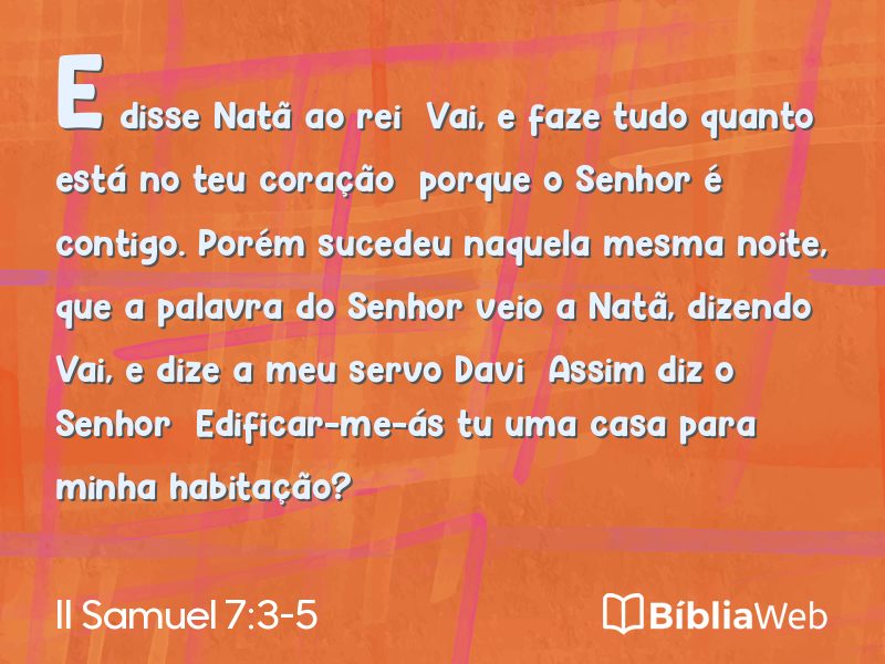 II Samuel 7:3-5 em imagem para compartilhar