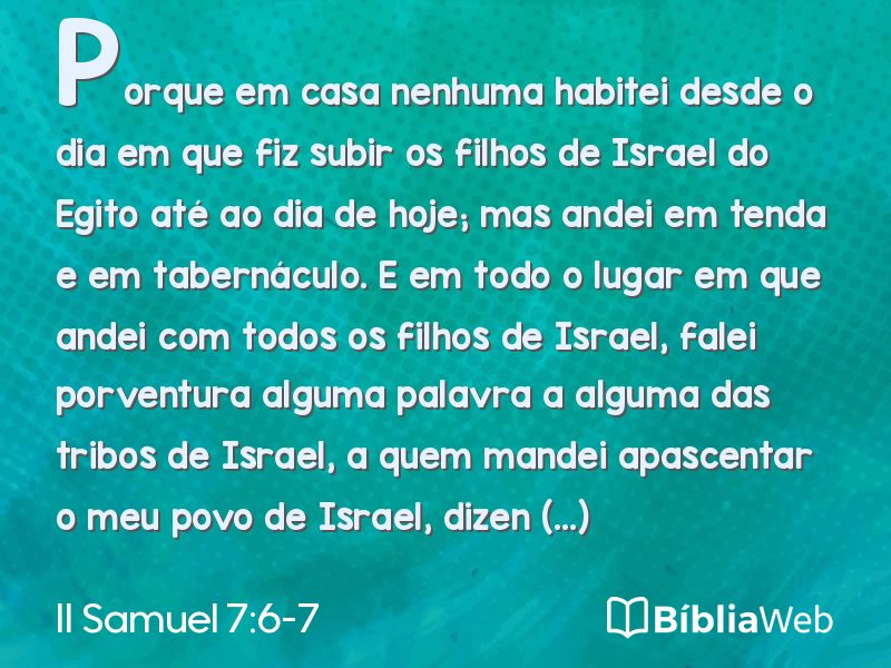 II Samuel 7:6-7 em imagem para compartilhar