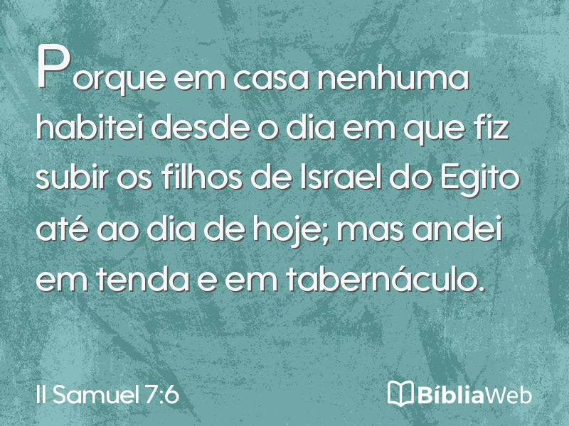 II Samuel 7:6 em imagem para compartilhar