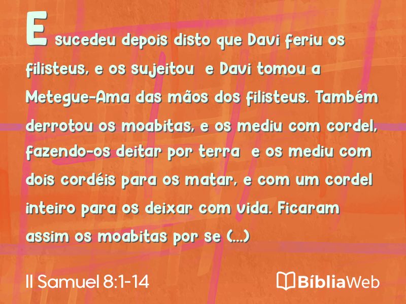 II Samuel 8:1-14 em imagem para compartilhar
