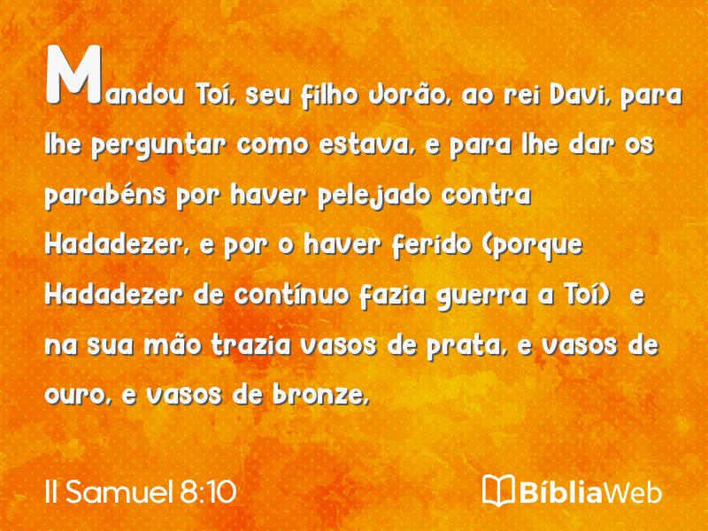II Samuel 8:10 em imagem para compartilhar