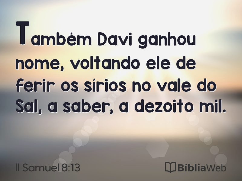 II Samuel 8:13 em imagem para compartilhar