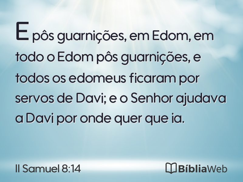 II Samuel 8:14 em imagem para compartilhar