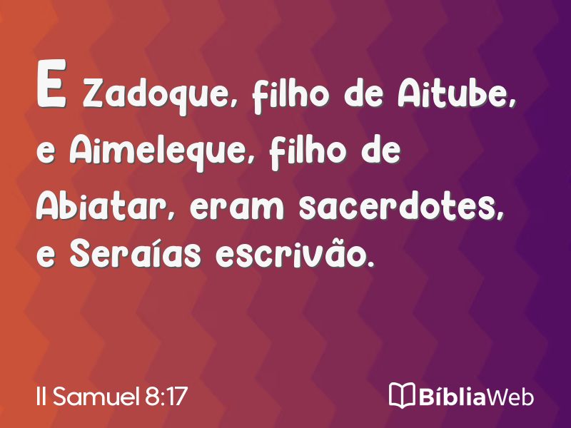 II Samuel 8:17 em imagem para compartilhar