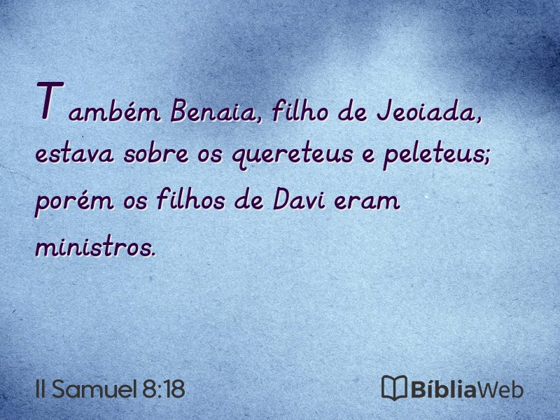 II Samuel 8:18 em imagem para compartilhar