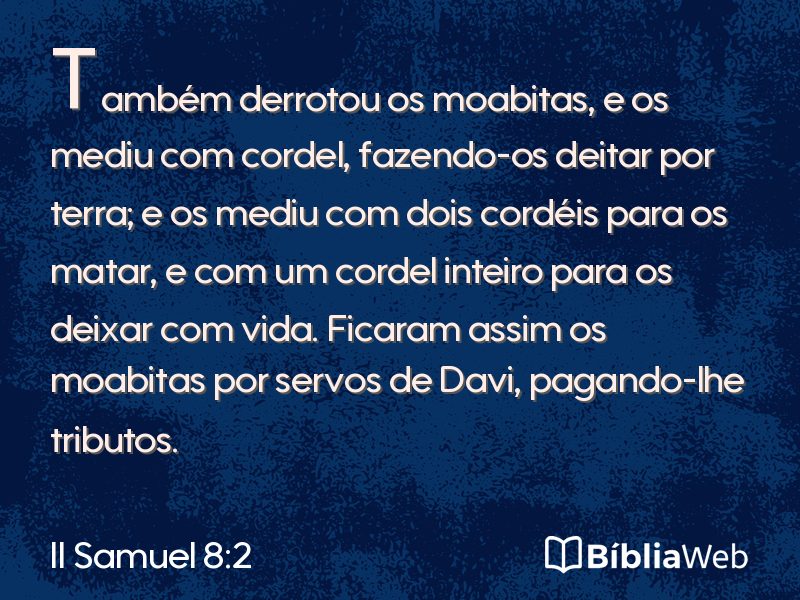 II Samuel 8:2 em imagem para compartilhar