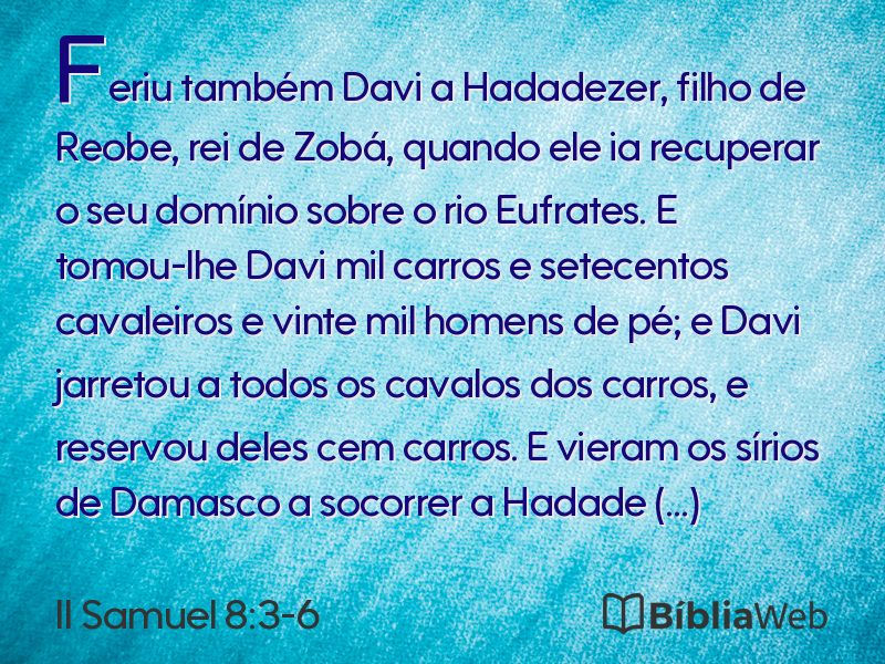 II Samuel 8:3-6 em imagem para compartilhar