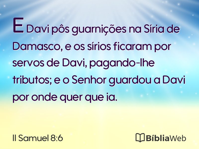 II Samuel 8:6 em imagem para compartilhar