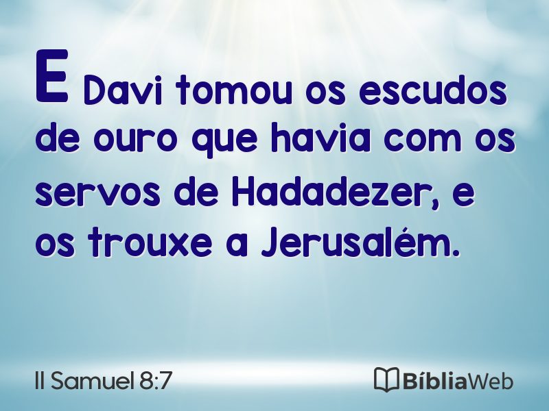 II Samuel 8:7 em imagem para compartilhar