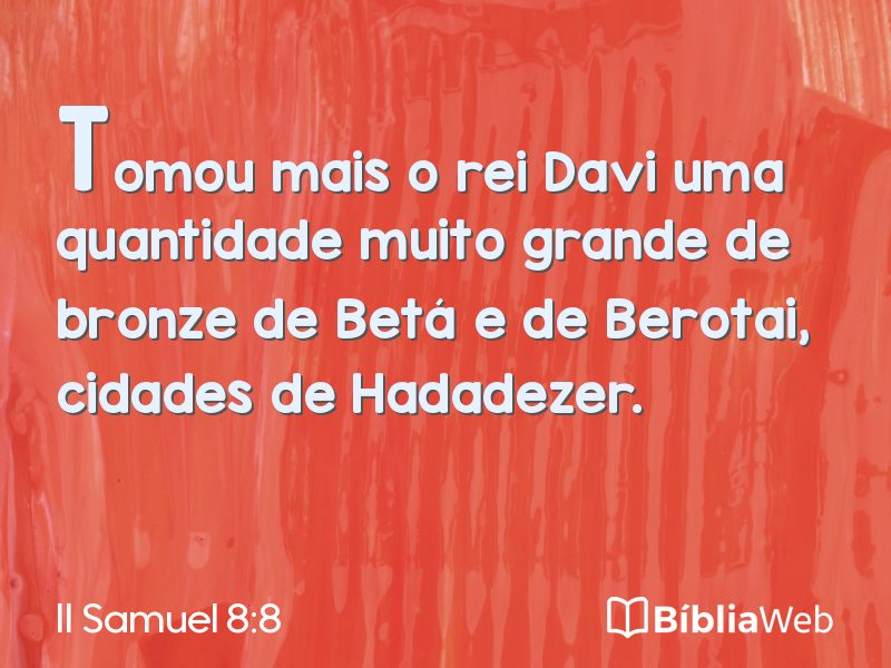 II Samuel 8:8 em imagem para compartilhar