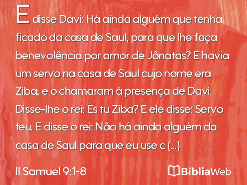 II Samuel 9:1-8 em imagem para compartilhar