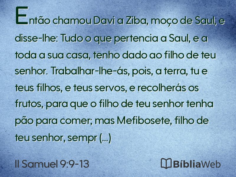 II Samuel 9:9-13 em imagem para compartilhar