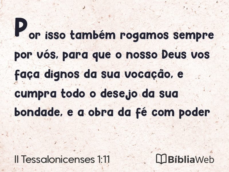 II Tessalonicenses 1:11 em imagem para compartilhar