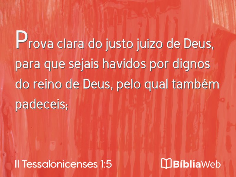 II Tessalonicenses 1:5 em imagem para compartilhar