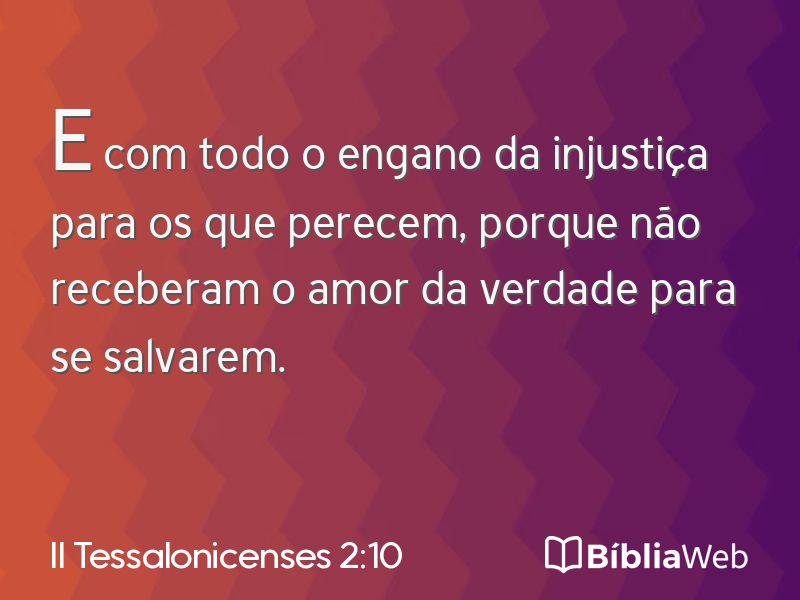 II Tessalonicenses 2:10 em imagem para compartilhar