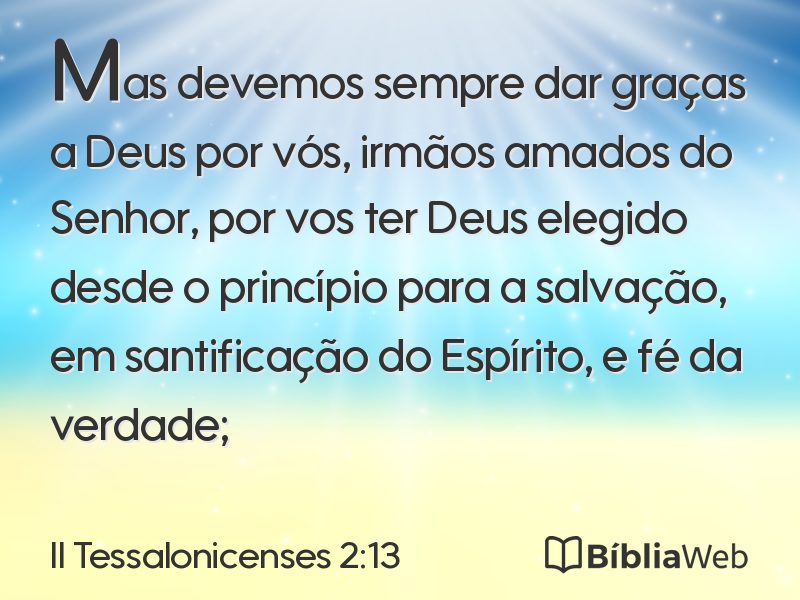 II Tessalonicenses 2:13 em imagem para compartilhar