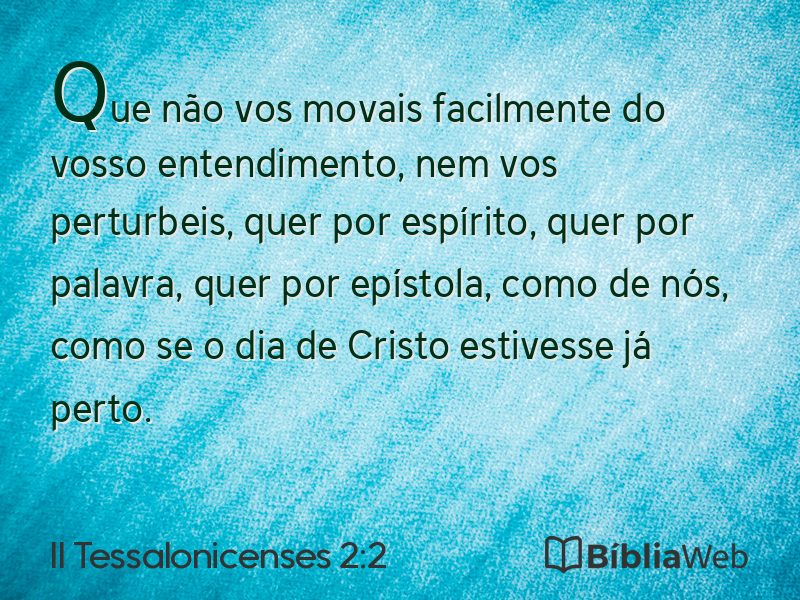 II Tessalonicenses 2:2 em imagem para compartilhar