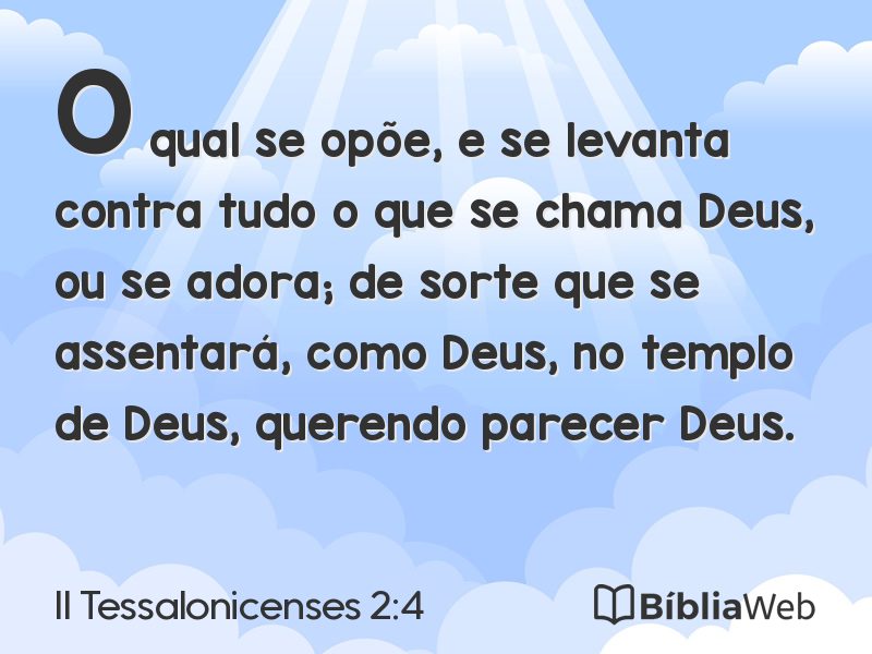II Tessalonicenses 2:4 em imagem para compartilhar