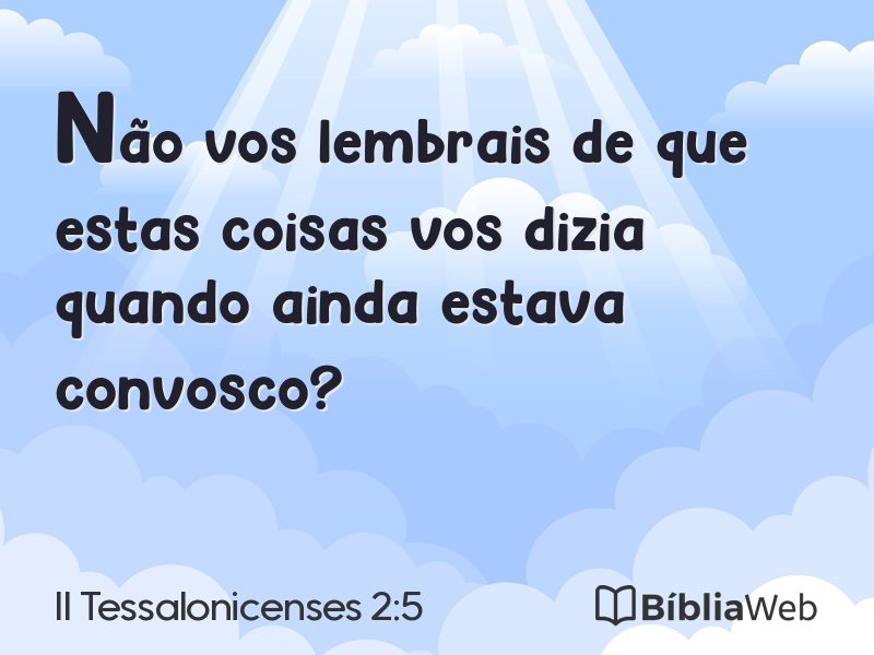 II Tessalonicenses 2:5 em imagem para compartilhar