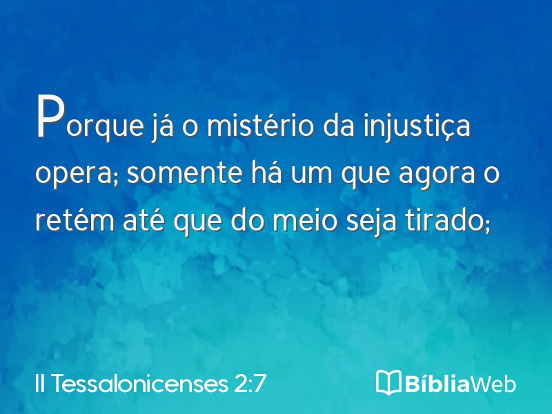 II Tessalonicenses 2:7 em imagem para compartilhar