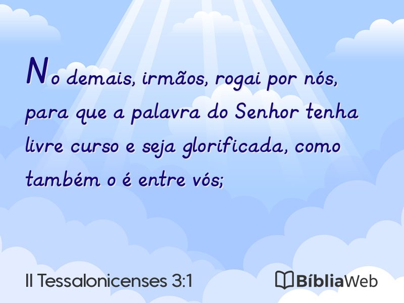 II Tessalonicenses 3:1 em imagem para compartilhar