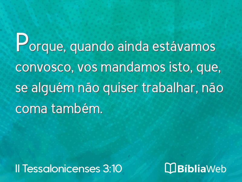 II Tessalonicenses 3:10 em imagem para compartilhar