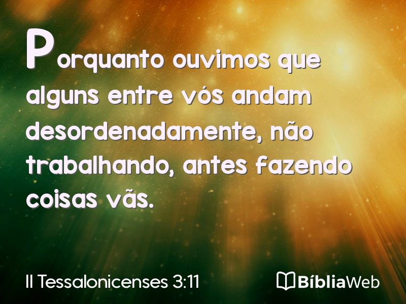 II Tessalonicenses 3:11 em imagem para compartilhar