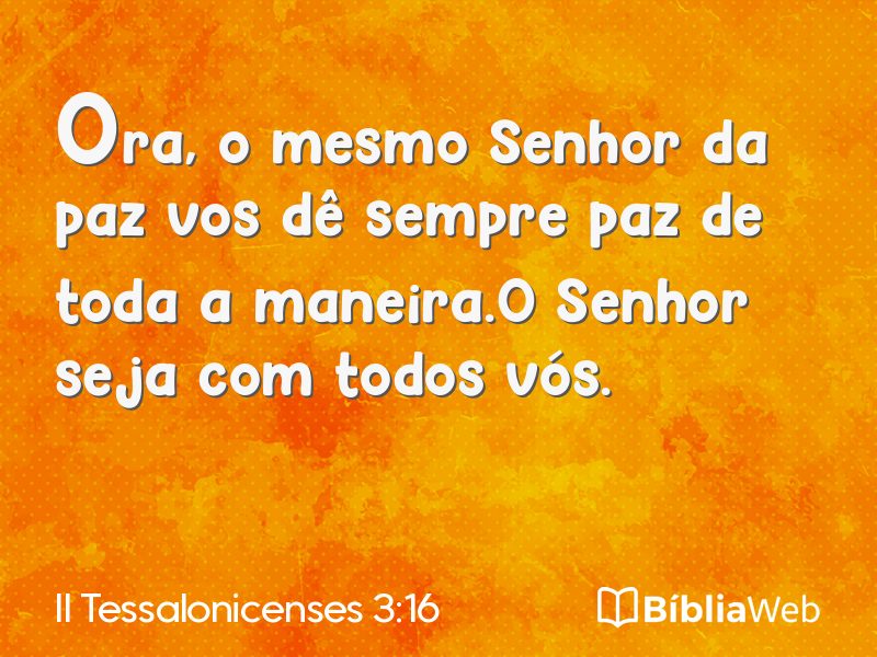 II Tessalonicenses 3:16 em imagem para compartilhar