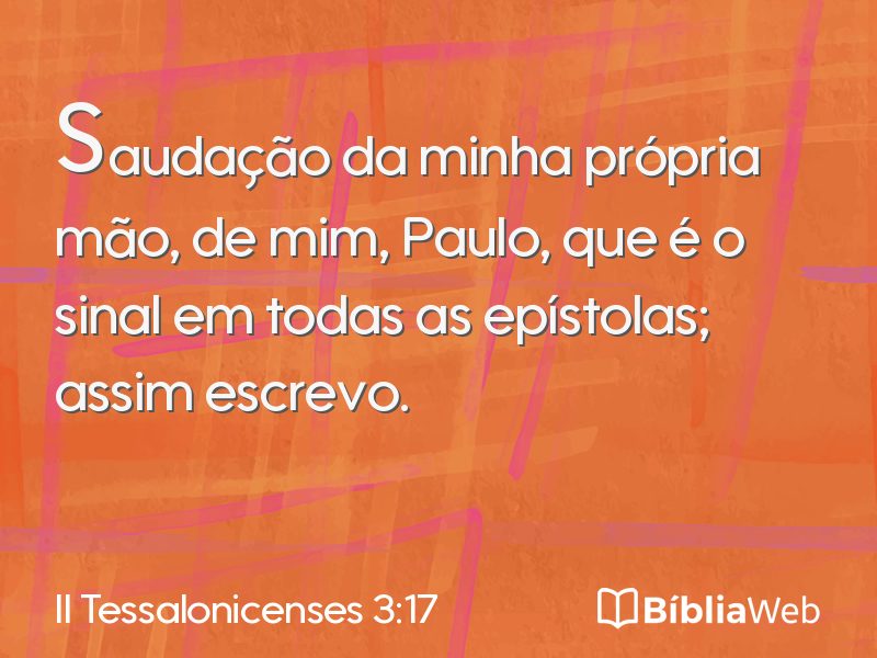 II Tessalonicenses 3:17 em imagem para compartilhar