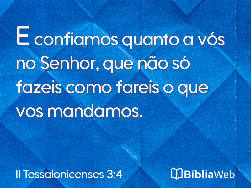 II Tessalonicenses 3:4 em imagem para compartilhar