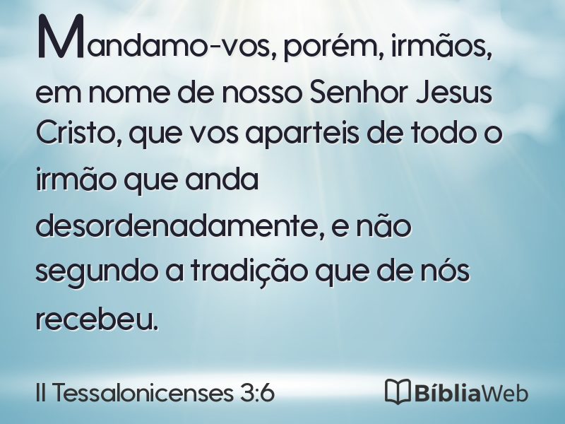 II Tessalonicenses 3:6 em imagem para compartilhar