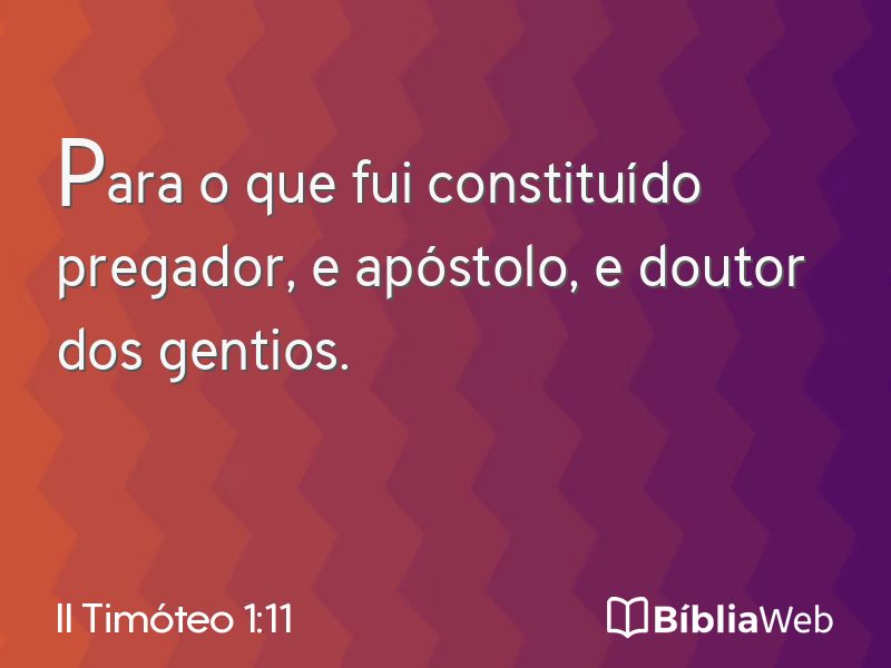 II Timóteo 1:11 em imagem para compartilhar