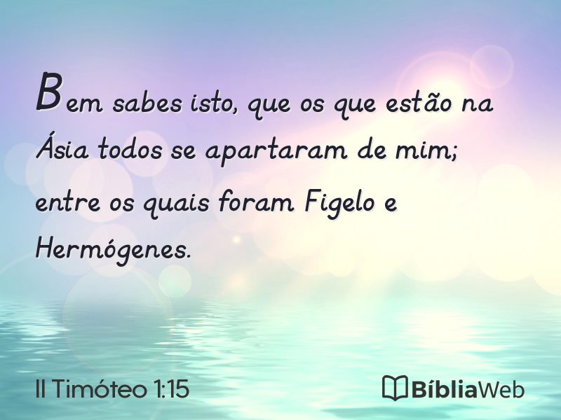 II Timóteo 1:15 em imagem para compartilhar
