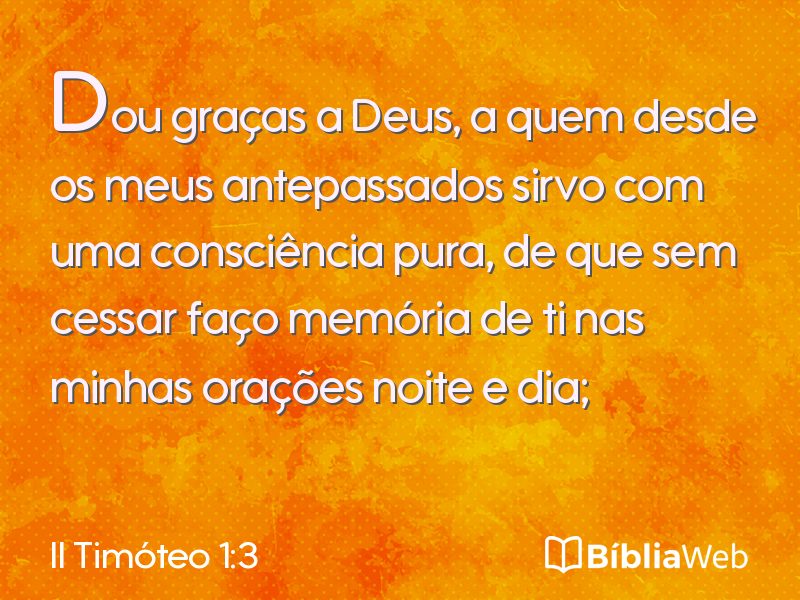 II Timóteo 1:3 em imagem para compartilhar