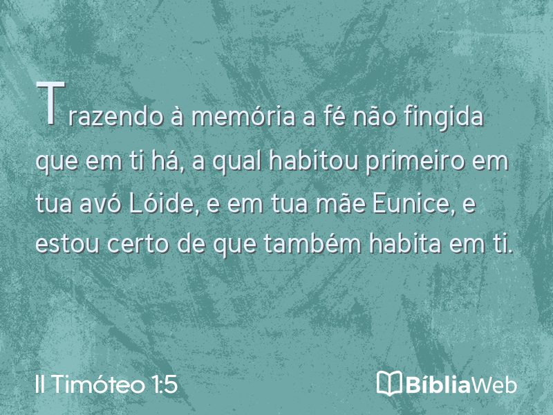 II Timóteo 1:5 em imagem para compartilhar