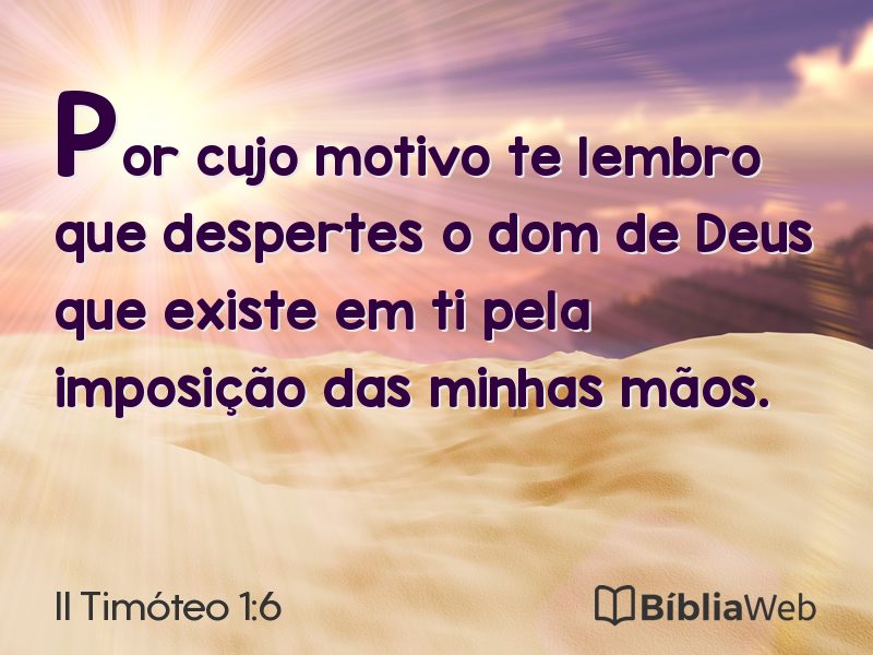 II Timóteo 1:6 em imagem para compartilhar