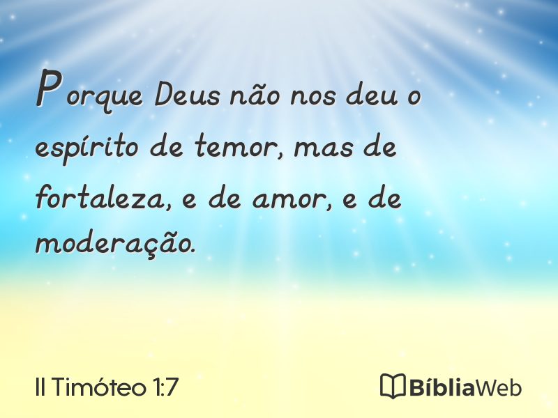 II Timóteo 1:7 em imagem para compartilhar