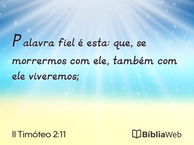 II Timóteo 2:11 em imagem para compartilhar
