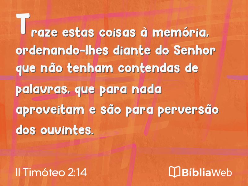 II Timóteo 2:14 em imagem para compartilhar