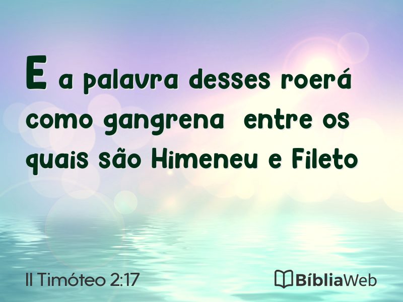 II Timóteo 2:17 em imagem para compartilhar