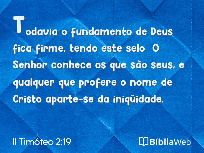 II Timóteo 2:19 em imagem para compartilhar