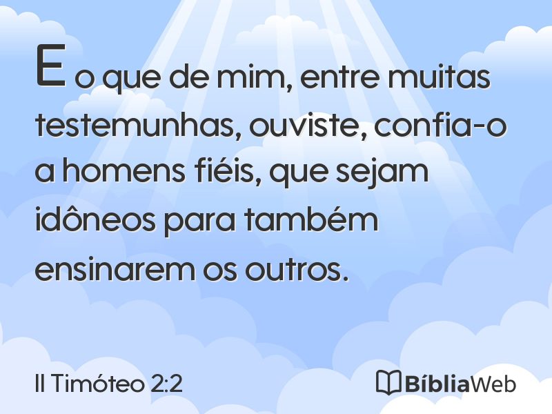 II Timóteo 2:2 em imagem para compartilhar