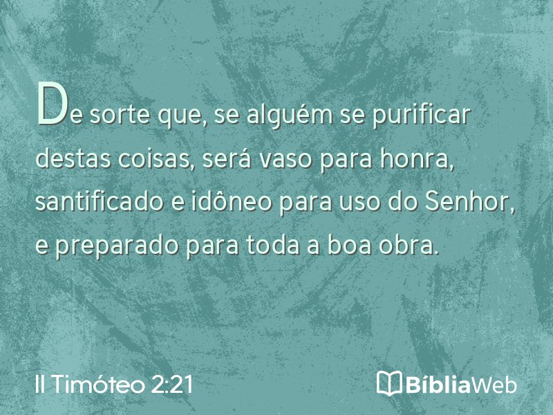 II Timóteo 2:21 em imagem para compartilhar