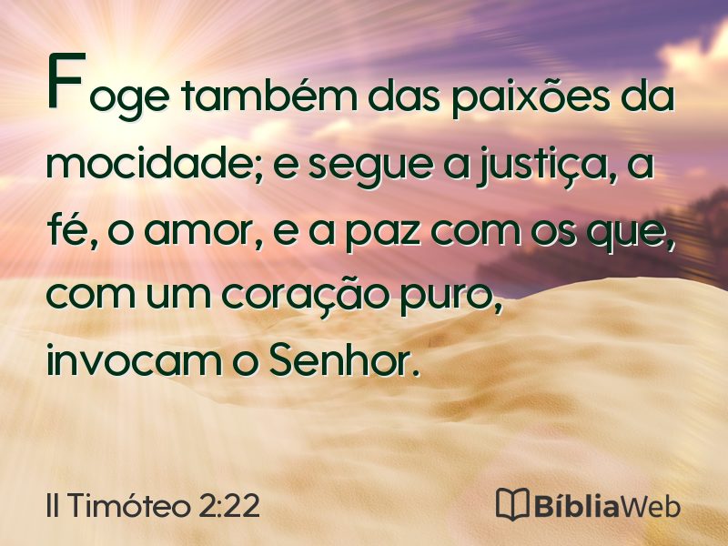 II Timóteo 2:22 em imagem para compartilhar