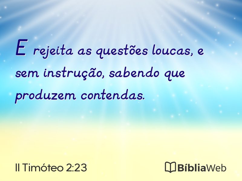II Timóteo 2:23 em imagem para compartilhar